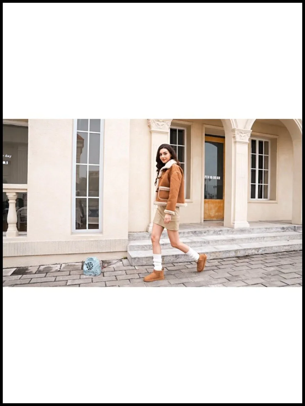 Genuine Suede Ankle Winter Boot with Faux Fur Lining